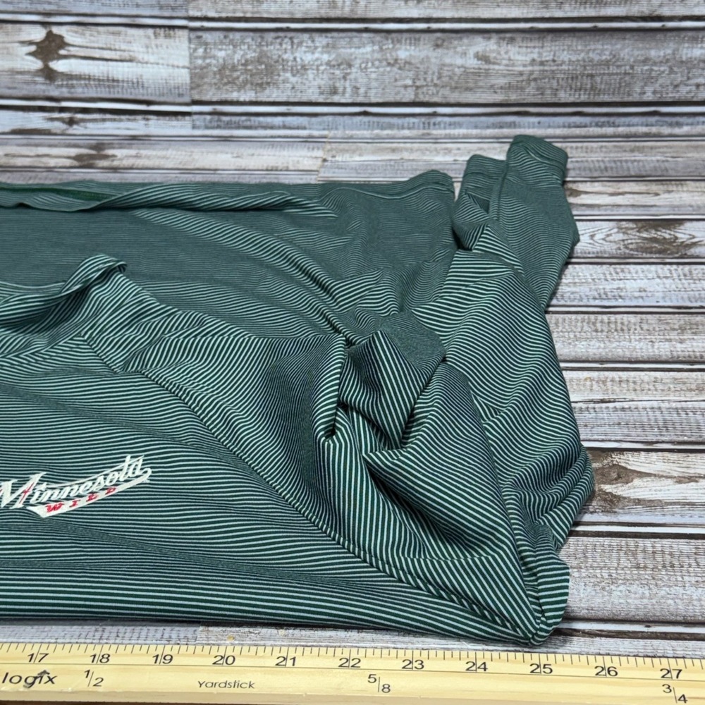 Under Armour Quarter Zip Pullover Mens XL Green Striped Minnesota Wild HeatGear - Picture 5 of 6